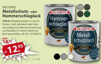 Sonderpreis Baumarkt DECOPRO Metallschutz- oder Hammerschlaglack Angebot