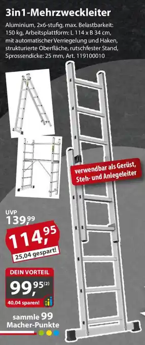 Sonderpreis Baumarkt 3in1-Mehrzweckleiter Angebot