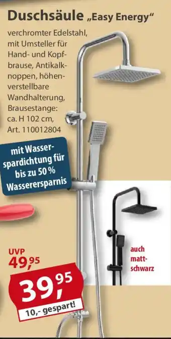 Sonderpreis Baumarkt Duschsäule,,Easy Energy" Angebot