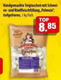 Mix Markt Handgemachte Teigtaschen mit Schwei- ne- und Rindfleischfüllung,,Pelmeni" Angebot