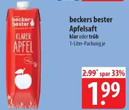 Famila Nord Ost beckers bester Apfelsaft klar oder trüb Angebot