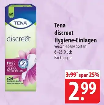 Famila Nord Ost Tena discreet Hygiene-Einlagen Angebot