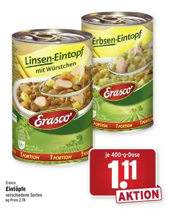 Wasgau Erasco Eintöpfe 400g Dose Angebot