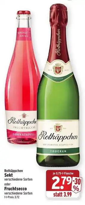 Wasgau Rotkäppchen Sekt oder Fruchtsecco 0,75L Angebot