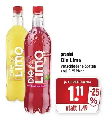 Wasgau Granini Die Limo 1L Angebot