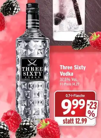 Wasgau Three Sixty Vodka 0,7L Angebot