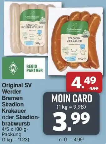 Famila Nord West Original SV Werder Bremen Stadion Krakauer oder Stadionbratwurst Angebot