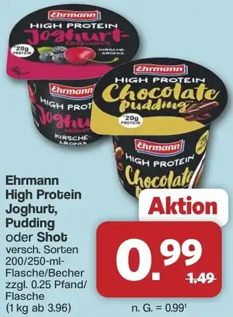 Famila Nord West Ehrmann High Protein Joghurt, Pudding oder Shot Angebot
