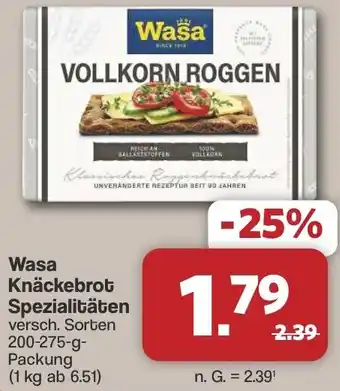 Famila Nord West Wasa Knäckebrot Spezialitäten Angebot