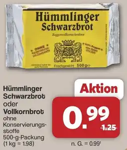 Famila Nord West Hümmlinger Schwarzbrot oder Vollkornbrot Angebot