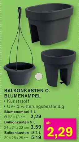 KODi BALKONKASTEN O. BLUMENAMPEL Angebot