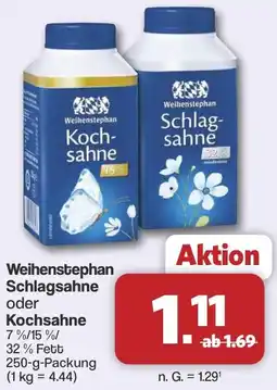 Famila Nord West Weihenstephan Schlagsahne oder Kochsahne Angebot