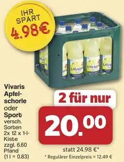 Famila Nord West Vivaris Apfelschorle oder Sport Angebot