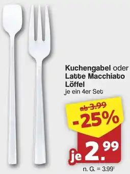 Famila Nord West Kuchengabel oder Latte Macchiato Löffel Angebot