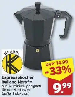 Famila Nord West Krüger Espressokocher Italiano Nero Angebot