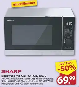 Famila Nord West SHARP Mikrowelle mit Grill YC-PG204AE-S Angebot