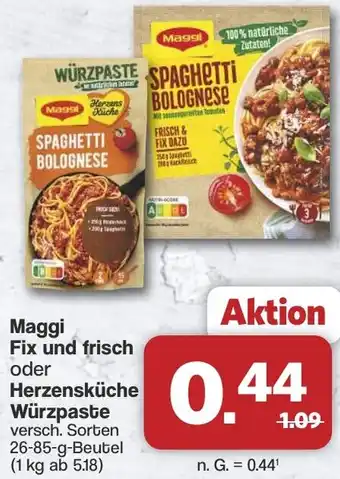 Famila Nord West Maggi Fix und frisch oder Herzensküche Würzpaste Angebot