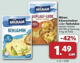 Famila Nord West Milram Käsescheiben oder Reibekäse Angebot