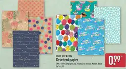 Aldi Nord HOME CREATION Geschenkpapier Angebot