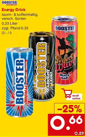 Netto Getränke Discount BOOSTER Energy Drink Angebot