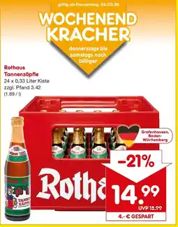 Netto Getränke Discount Rothaus Tannenzäpfle Angebot