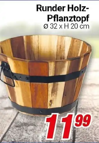 CENTERSHOP Runder Holz- Pflanztopf Angebot