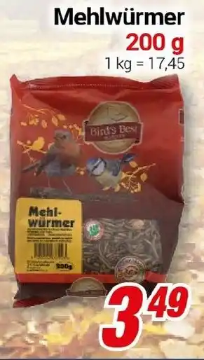CENTERSHOP Bird's Best Mehlwürmer Angebot