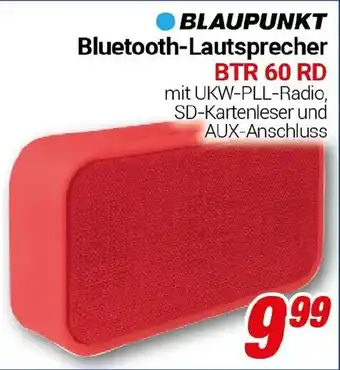 CENTERSHOP BLAUPUNKT Bluetooth-Lautsprecher BTR 60 RD Angebot
