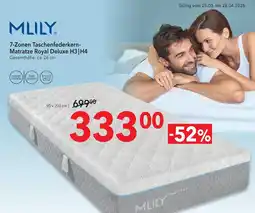 Matratzen Concord Mlily 7-zonen taschenfederkern-matratze royal deluxe h3 | h4 Angebot