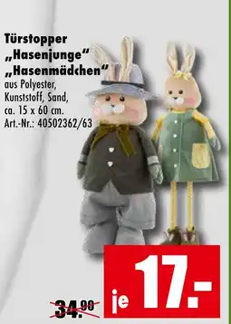 Möbel Mahler Türstopper hasenjunge oder „hasenmädchen“ Angebot