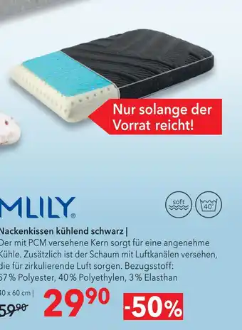 Mlily nackenkissen kühlend schwarz