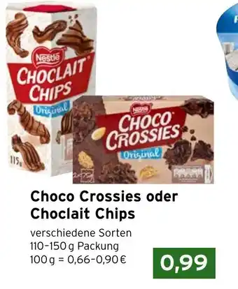 CAP Markt Nestle Choco Crossies o. Choclait Chips 110-150g Angebot