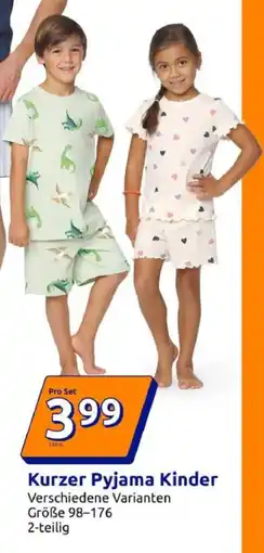 Action Kurzer Pyjama Kinder Angebot