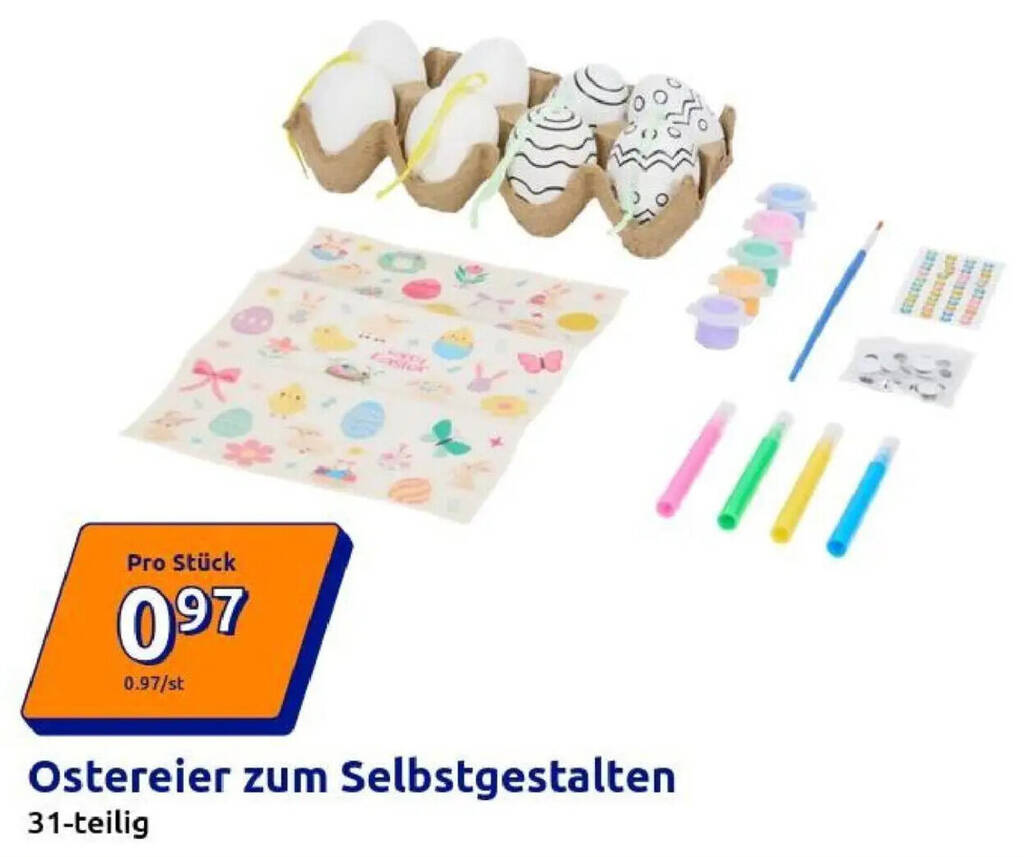 Ostereier zum Selbstgestalten Angebot bei Action