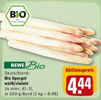 REWE City Bio Spargel weiß/violett 500g Angebot