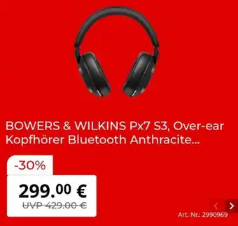 MediaMarkt BOWERS & WILKINS PX7 S3, Over-ear Kopfhörer Bluetooth Anthracite Angebot