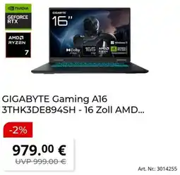 MediaMarkt GIGABYTE Gaming A16 3THK3DE894SH - 16 Zoll AMD Angebot