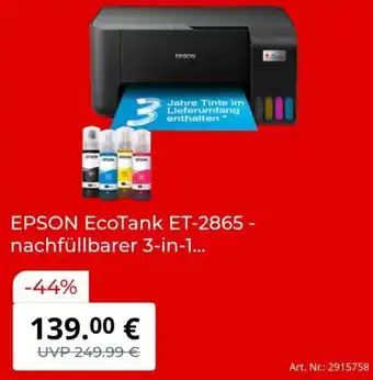 MediaMarkt EPSON EcoTank ET-2865- nachfüllbarer 3-in-1 Angebot