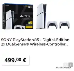 MediaMarkt SONY PlayStation 5 - Digital-Edition 2x DualSense Wireless-Controller Angebot