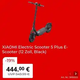 MediaMarkt XIAOMI Electric Scooter 5 Plus E- Scooter (12 Zoll, Black) Angebot