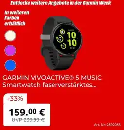 MediaMarkt GARMIN VIVOACTIVE 5 MUSIC Smartwatch faserverstärktes Angebot
