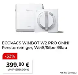 MediaMarkt ECOVACS WINBOT W2 PRO OMNI Fensterreiniger, Weiß/Silber/Blau Angebot