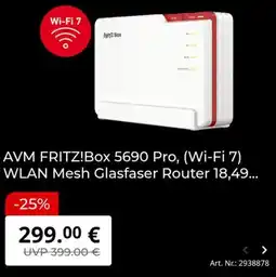 MediaMarkt AVM FRITZ!Box 5690 Pro, (Wi-Fi 7) WLAN Mesh Glasfaser Router Angebot