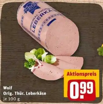 REWE City Wolf Orig. Thür. Leberkäse 100g Angebot