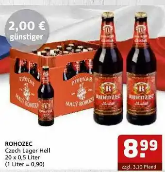 Getränke Quelle Rohozec Czech Lager Hell Angebot