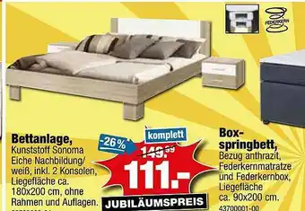 SB Lagerkauf Bettanlage, Box Springbett Angebot