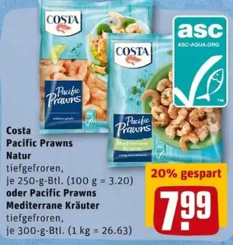 REWE City Costa Pacific Prawns Natur 250g Btl. oder Pacific Prawns Mediterrane Kräuter 300g Btl. Angebot