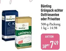 Galeria Markthalle Bünting Tee Grünpack echter Ostfriesentee oder Privattee Angebot