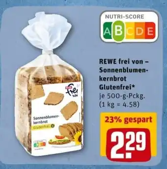 REWE City Rewe frei von Sonnenblumenkernbrot Glutenfrei 500g Angebot