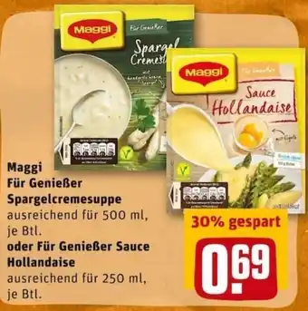 REWE City Maggi Für Genießer Spargel Cremesuppe 500ml oder Für Genießer Sauce Hollandaise 250ml Angebot